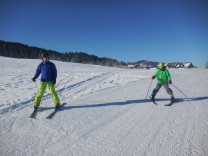 Immer mit Protektor - auch wenn die Kids nur auf der blauen Piste unterwegs sind!